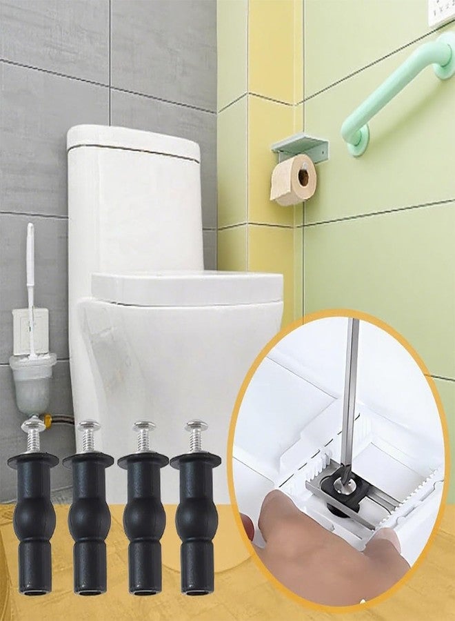 MittiJoy 6 قطع من مفصلات غطاء مقعد المرحاض، براغي مطاطية قابلة للتمدد للتثبيت، مقاس عالمي يناسب معظم أغطية مقاعد المراحيض القياسية، سهولة التركيب بفضل فتحات التثبيت، مفصلات غطاء مقعد المرحاض مع فتحات تثبيت مخفية - Image 5